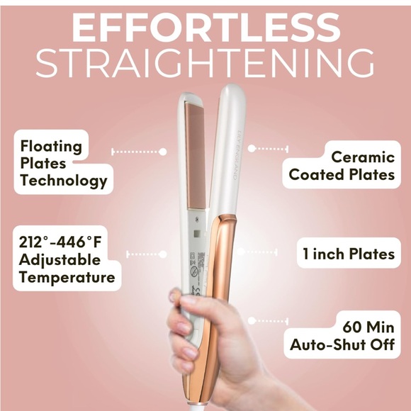 Hair Straightener and Curler, Adjustable Temperature, Dual Voltage 1 Inch - Picture 7 of 8